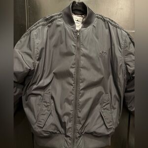 Adidas Originals Black Bomber Jacket Oversized Fit SIZE SMALL (Fits Like Large)